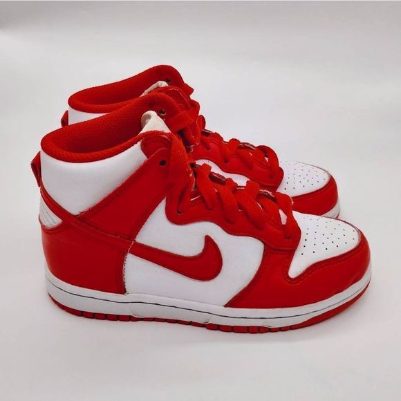 Nike Other - Nike Dunk High PS Basketball Sneakers Kids Size 12.5 C White Red Classic Shoes